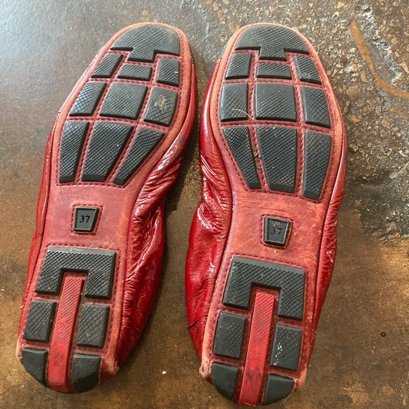 Prada Buffalo Dance Lux Ballet Flats Slip on Red& Black Size EU 37 (US 6.5) - Picture 4 of 5